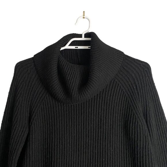 Cynthia Rowley Women's Black Ribbed Turtleneck Knit Sweater - Picture 2 of 7